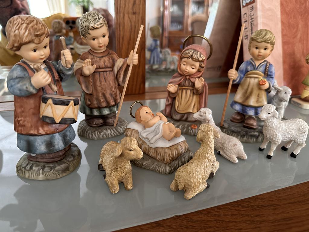 Lot 75: Vintage Hummel Nativity figurine set featured in this estate finds online auction.