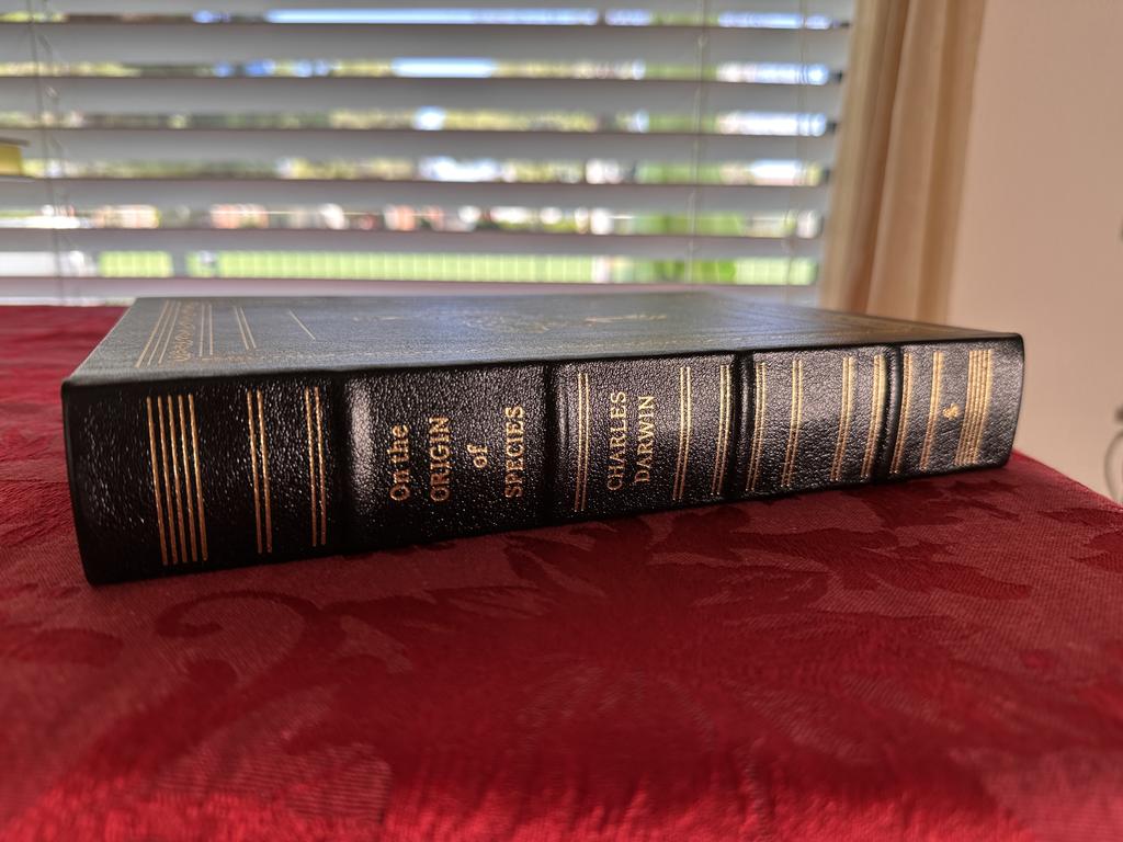 Leather-bound Easton Press edition of Darwin’s On the Origin of Species